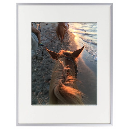 Seco B/L Aluminium Frame, 11" x 14", 4/5" Profile, Mount 8.5" x 11", Silver AL114-SV